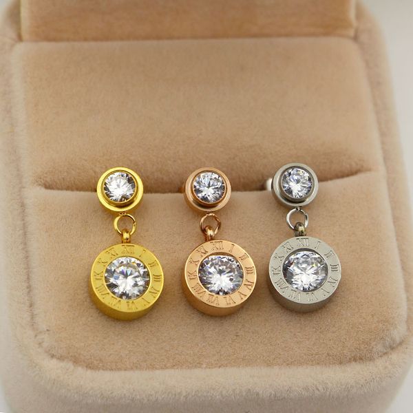 e3-202a korean version single out roman numeral earrings with drill women's fashion titanium steel anti allergy, Golden
e3-202a korean version single out roman numeral earrings with drill women's fashion titanium steel anti allergy, Golden