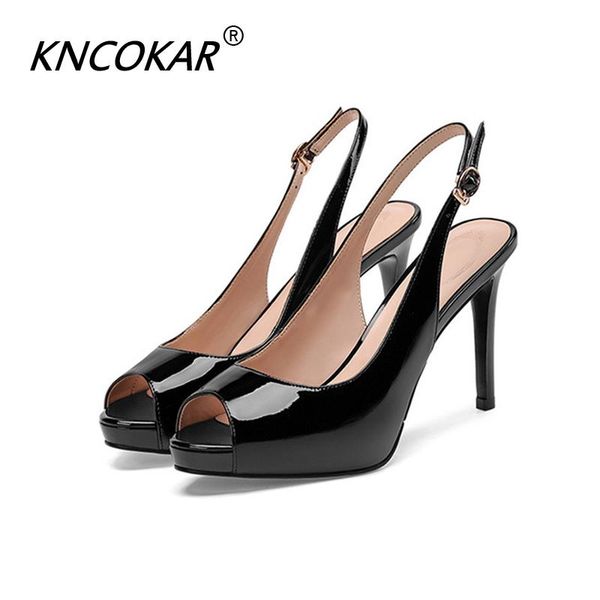 summer leather women's shoes fish mouth stiletto heels cowhide patent belt waterproof platform sandals women, Black
summer leather women's shoes fish mouth stiletto heels cowhide patent belt waterproof platform sandals women, Black