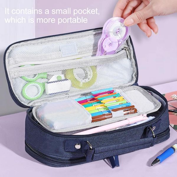 pencil bags 3 layers bag large capacity storage case durable zipper make up office for school portable protection handheld organizer
pencil bags 3 layers bag large capacity storage case durable zipper make up office for school portable protection handheld organizer