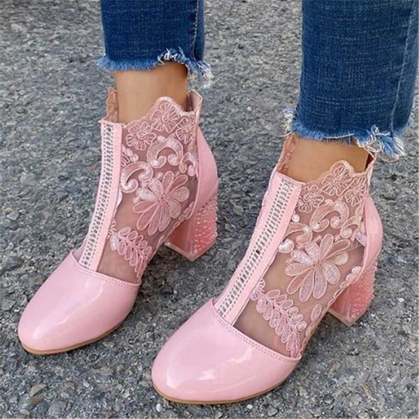 size 35-43 spring summer breathable hollow out lace mesh women's short boots fashion crystal high heel ladies ankle, Black
size 35-43 spring summer breathable hollow out lace mesh women's short boots fashion crystal high heel ladies ankle, Black