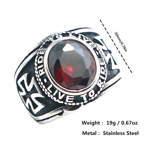 316l stainless steel cool ride to live, live red stone cross biker ring cluster rings, Golden;silver
316l stainless steel cool ride to live, live red stone cross biker ring cluster rings, Golden;silver