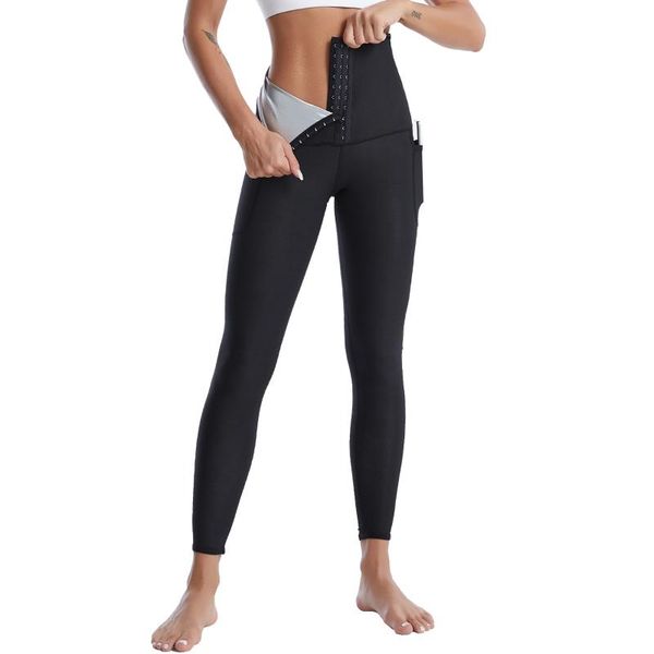 women's leggings sweat yoga pants women fitness sauna high waist hip push up tights gym slimming clothing, Black
women's leggings sweat yoga pants women fitness sauna high waist hip push up tights gym slimming clothing, Black