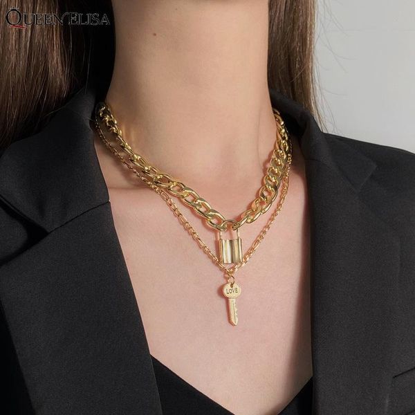 chains exaggerated punk style lock key necklace gold silver thick double chain pendant jewelry accessories in 2021
chains exaggerated punk style lock key necklace gold silver thick double chain pendant jewelry accessories in 2021