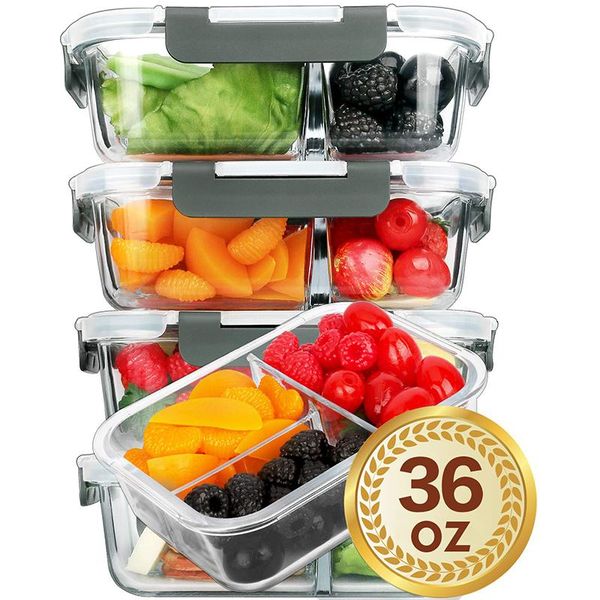 storage bottles & jars glass meal prep containers 3 compartment with lid lunch food box color airtight bento bpa-free
storage bottles & jars glass meal prep containers 3 compartment with lid lunch food box color airtight bento bpa-free