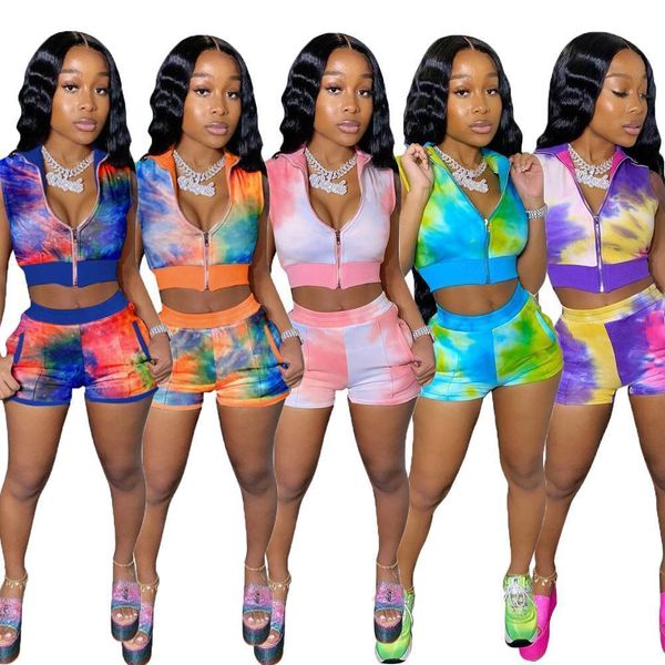 sport two piece set womens tracksuits polyester tie dye zipper up blouses shorts jogger sweatpants suit tracksuit matching outfits, Gray
sport two piece set womens tracksuits polyester tie dye zipper up blouses shorts jogger sweatpants suit tracksuit matching outfits, Gray