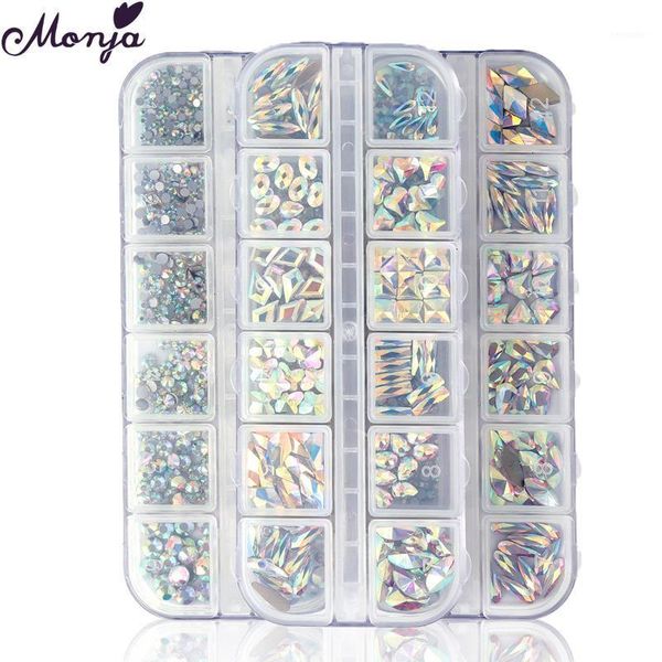 monja 12 grids/box 3d charm colorful multi-size mixed shape crystal jewelry nail art ab flat rhinestones diy manicure decoration1, Silver;gold
monja 12 grids/box 3d charm colorful multi-size mixed shape crystal jewelry nail art ab flat rhinestones diy manicure decoration1, Silver;gold