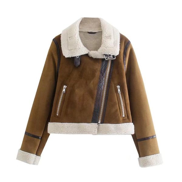 women's wool & blends fmfssom winter long sleeve short faux leather jacket women think warm lamb brown coat casual fashion windproof sn, Black
women's wool & blends fmfssom winter long sleeve short faux leather jacket women think warm lamb brown coat casual fashion windproof sn, Black