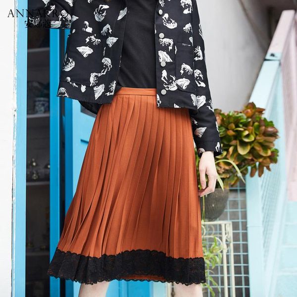 skirts 2021 spring piano pleats contrast color lace stitching a-word skirt annakro, Black
skirts 2021 spring piano pleats contrast color lace stitching a-word skirt annakro, Black