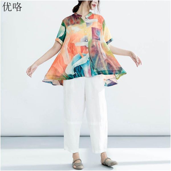 women's blouses & shirts plus size 4xl abstract print shirt blouse women summer fashion ladies and woman casual loose chemisier femme, White
women's blouses & shirts plus size 4xl abstract print shirt blouse women summer fashion ladies and woman casual loose chemisier femme, White