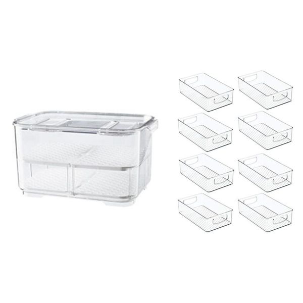 pcs plastic double sealed drain storage box refrigerator fruit vegetable 27x17x14.5cm & 25.5x15.1x7.6cm bottles jars
pcs plastic double sealed drain storage box refrigerator fruit vegetable 27x17x14.5cm & 25.5x15.1x7.6cm bottles jars
