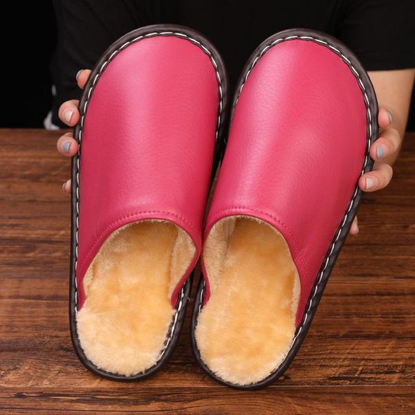 smooth leather furry slippers woman winter indoor non-slip fur slides couples house rubber waterproof, Black
smooth leather furry slippers woman winter indoor non-slip fur slides couples house rubber waterproof, Black