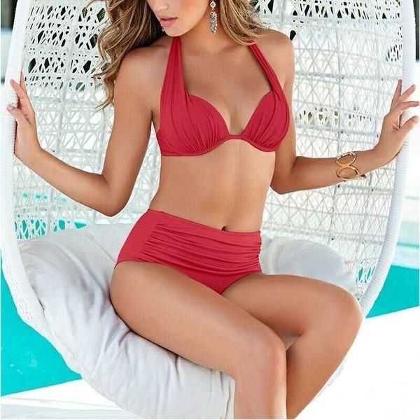 women's swimwear bikini set two piece suit women high waist swimsuit plus size solid beachwear female bathing n81b, White;black
women's swimwear bikini set two piece suit women high waist swimsuit plus size solid beachwear female bathing n81b, White;black