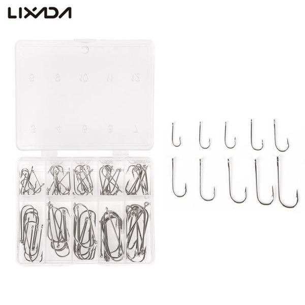 lixada fishing hook 100pcs/lot 3# 12# 10 sizes stainless steel jig hooks with hole tackle for carp
lixada fishing hook 100pcs/lot 3# 12# 10 sizes stainless steel jig hooks with hole tackle for carp