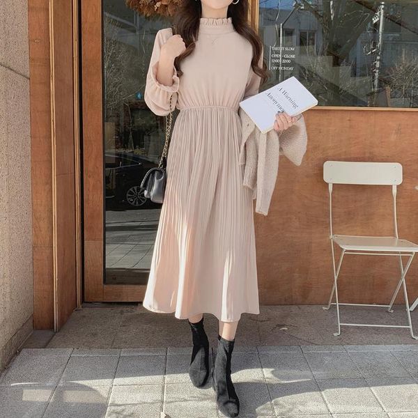 casual dresses women sundress vintage flare sleeve high collar chiffon dress elegant a-line pleated elastic waist mt345, Black;gray
casual dresses women sundress vintage flare sleeve high collar chiffon dress elegant a-line pleated elastic waist mt345, Black;gray