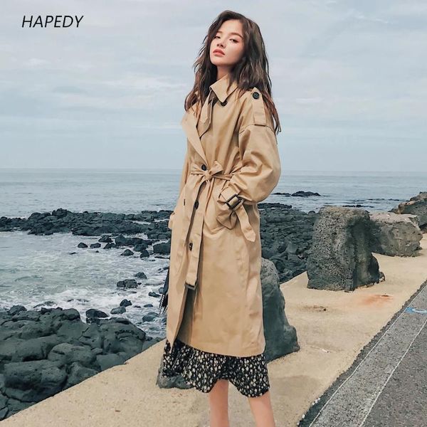 women's trench coats hapedy fashion brand women coat long double-breasted belt khaki lady clothes autumn spring outerwear oversize qual, Tan;black
women's trench coats hapedy fashion brand women coat long double-breasted belt khaki lady clothes autumn spring outerwear oversize qual, Tan;black