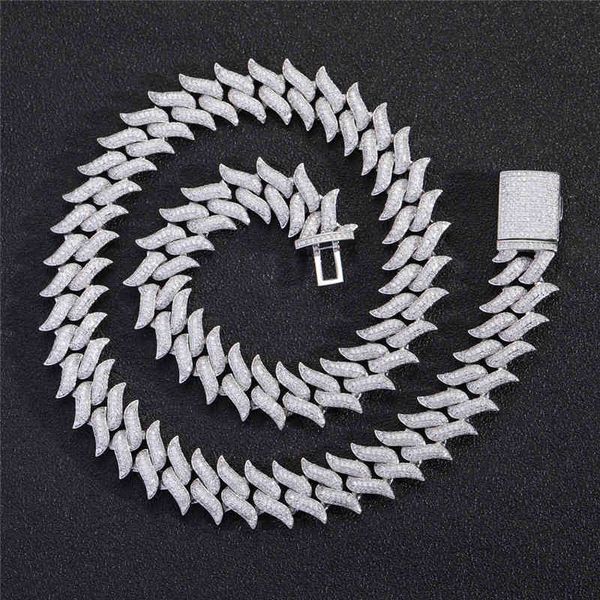 18mm thorn shape cuban link chains luxury bling iced out cubic zircon necklaces fashion hip hop jewelry for men gifts, Silver
18mm thorn shape cuban link chains luxury bling iced out cubic zircon necklaces fashion hip hop jewelry for men gifts, Silver