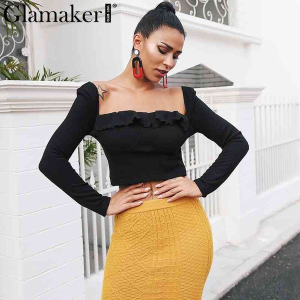 glamaker ruffle knitting bodycon black sweater women black fashion crop pullover female soft streetwear spring casual jumper 210414, White;black
glamaker ruffle knitting bodycon black sweater women black fashion crop pullover female soft streetwear spring casual jumper 210414, White;black
