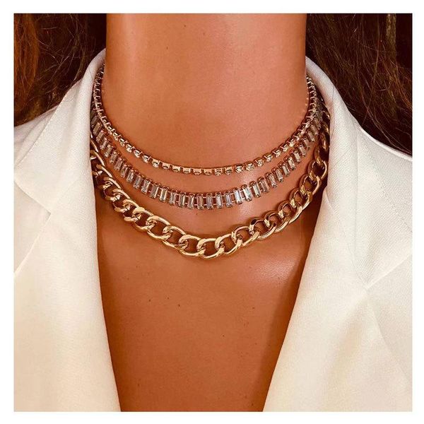 chains punk metal curb cuban gold necklaces for men women cube rhinestone link chain chokers diamonds multilayer necklace set jewelry, Silver
chains punk metal curb cuban gold necklaces for men women cube rhinestone link chain chokers diamonds multilayer necklace set jewelry, Silver