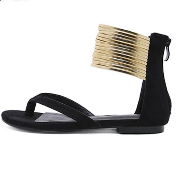 summer women sandals flat zipper herringbone pinch solid color suede woman shoes, Black
summer women sandals flat zipper herringbone pinch solid color suede woman shoes, Black