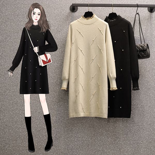 women's blouses & shirts 2021 autumn winter high turtleneck women knit sweater dress fashion beading long pullover loose plus, White
women's blouses & shirts 2021 autumn winter high turtleneck women knit sweater dress fashion beading long pullover loose plus, White