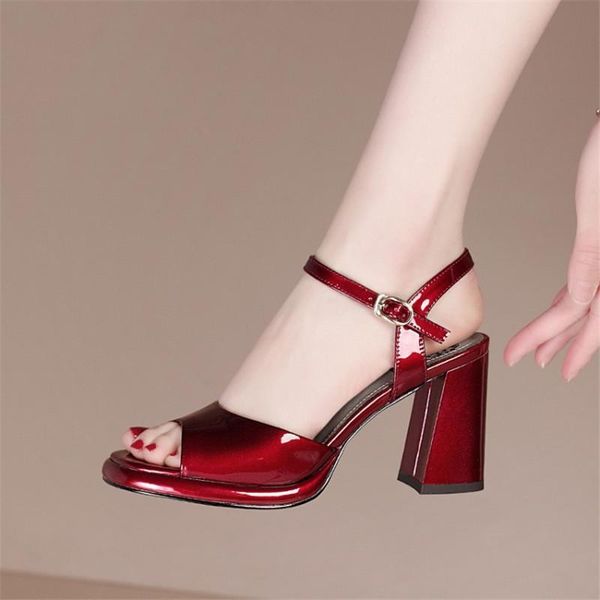 concise shoes women genuine leather sandals summer 2021 peep toe chunky high heels ankle strap office lady gray wine red, Black
concise shoes women genuine leather sandals summer 2021 peep toe chunky high heels ankle strap office lady gray wine red, Black