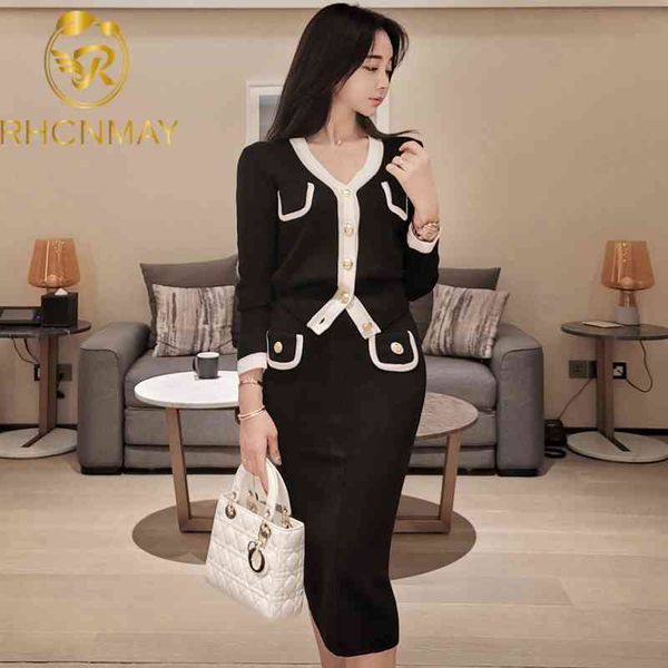 winter suit skirt v-neck colorblock single-breasted cardigan sweater knitted 2 pieces suits work business knit set 210407, White
winter suit skirt v-neck colorblock single-breasted cardigan sweater knitted 2 pieces suits work business knit set 210407, White