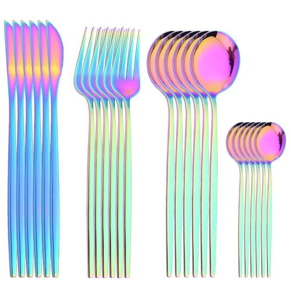 dinnerware sets 24pcs rainbow cutlery set mirror dinnenrware stainless steel flatware dinner knife fork spoon teaspoon for home
dinnerware sets 24pcs rainbow cutlery set mirror dinnenrware stainless steel flatware dinner knife fork spoon teaspoon for home