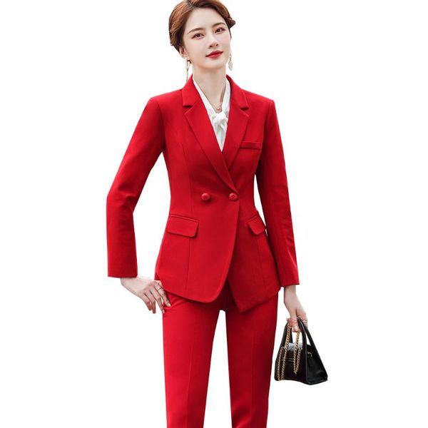 women's two piece pants women formal pant suit 2021 arrival fashion long sleeve blazer and trousers office ladies temperament work wear, White
women's two piece pants women formal pant suit 2021 arrival fashion long sleeve blazer and trousers office ladies temperament work wear, White