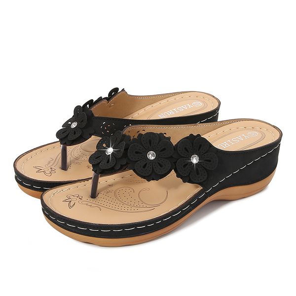 new summer women sandals wedges shoes fashion comfortable plus size flowers slipper new slip-on heel shoes woman slippers female, Black
new summer women sandals wedges shoes fashion comfortable plus size flowers slipper new slip-on heel shoes woman slippers female, Black