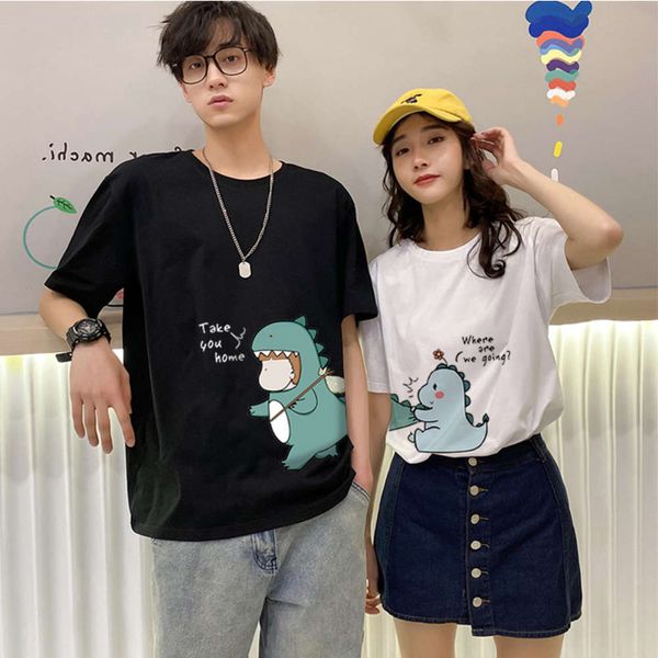 little dinosaur lovers' summer 2021 large short sleeve t-shirt women's student loose top, White;black
little dinosaur lovers' summer 2021 large short sleeve t-shirt women's student loose top, White;black