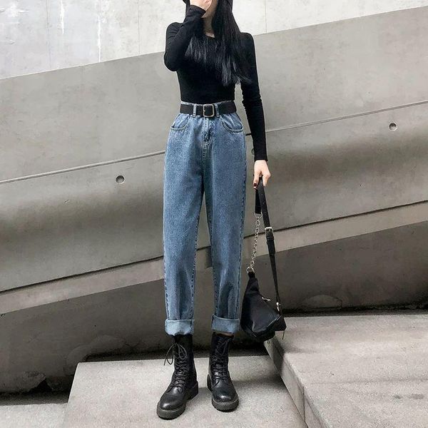 women's spring autumn jeans high waist button with sashes solid color loose straight pants kk0248, Blue
women's spring autumn jeans high waist button with sashes solid color loose straight pants kk0248, Blue