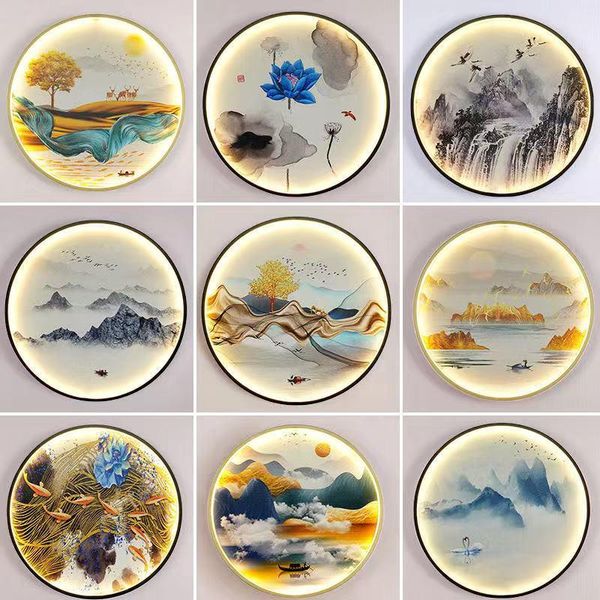 wall lamp chinese style mural 12 styles round canvas painting light fixture for aisle corridor living room background
wall lamp chinese style mural 12 styles round canvas painting light fixture for aisle corridor living room background