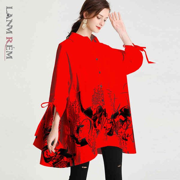 women big size white printed blouse lapel long sleeve loose fit shirt fashion tide spring autumn 2e1050 210507
women big size white printed blouse lapel long sleeve loose fit shirt fashion tide spring autumn 2e1050 210507