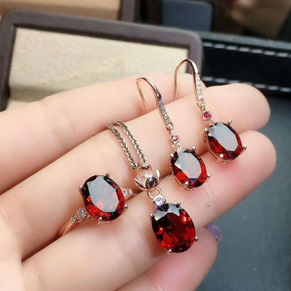 meibapj natural garnet gemstone jewelry set for women real 925 sterling silver necklace earrings ring charm fine wedding bracelet, &, Black
meibapj natural garnet gemstone jewelry set for women real 925 sterling silver necklace earrings ring charm fine wedding bracelet, &, Black
