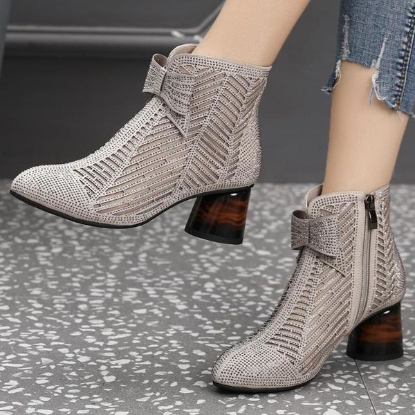 boots mesh mid heel hollow women's short summer rhinestone thick bowknot mother sandals spring and autumn, Black
boots mesh mid heel hollow women's short summer rhinestone thick bowknot mother sandals spring and autumn, Black
