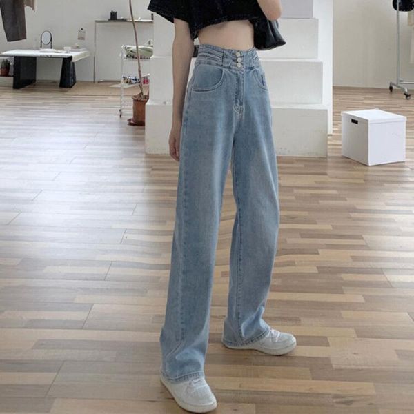 women's jeans high waist spring and autumn 2021 design straight tube loose floor wide leg pants small, Blue
women's jeans high waist spring and autumn 2021 design straight tube loose floor wide leg pants small, Blue