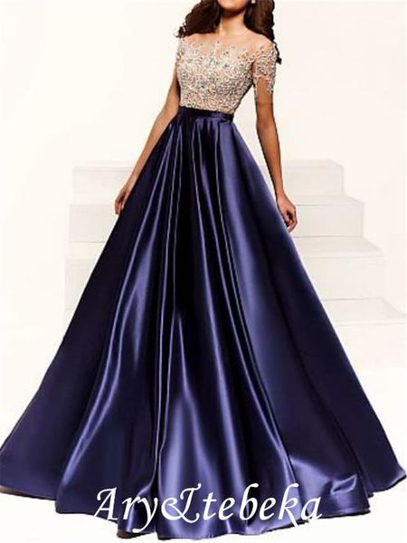 party dresses a-line color block engagement formal evening dress illusion neck short sleeve floor length satin with beading appliques 2021, White;black
party dresses a-line color block engagement formal evening dress illusion neck short sleeve floor length satin with beading appliques 2021, White;black