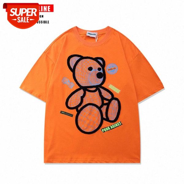 bear male short-sleeved t-shirt summer men and women couple oversize loose korean version #mt12, White;black
bear male short-sleeved t-shirt summer men and women couple oversize loose korean version #mt12, White;black