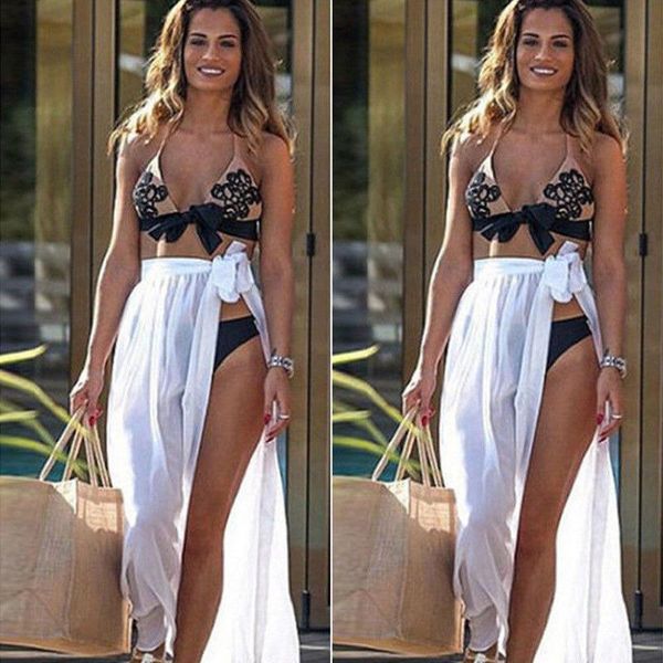 women's swimwear women beach bikini cover up swim skirt short wrap sarong beachwear casual loose solid ups for, White;black
women's swimwear women beach bikini cover up swim skirt short wrap sarong beachwear casual loose solid ups for, White;black