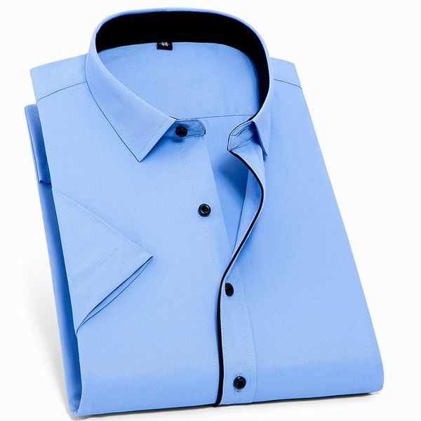 men's casual shirts work white shirt pure color striped short sleeve slim fit men summer formal social for clothing, White;black
men's casual shirts work white shirt pure color striped short sleeve slim fit men summer formal social for clothing, White;black