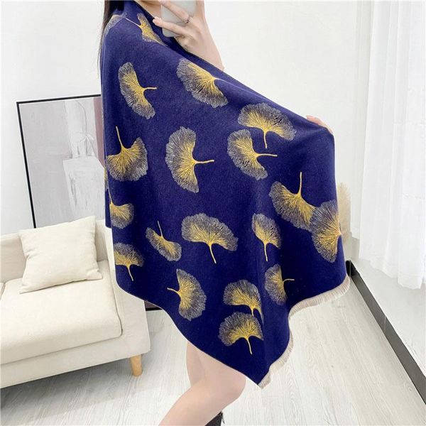 scarves winter cashmere pashmina scarf women ginkgo leaf print blanket lady thick warm cape shawl wraps 2021, Blue;gray
scarves winter cashmere pashmina scarf women ginkgo leaf print blanket lady thick warm cape shawl wraps 2021, Blue;gray
