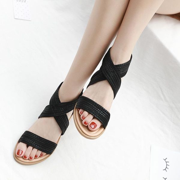 woman rome sandals female zippers open toe flats ladies shoes women comfortable cross tie beach summer footwear plus size, Black
woman rome sandals female zippers open toe flats ladies shoes women comfortable cross tie beach summer footwear plus size, Black