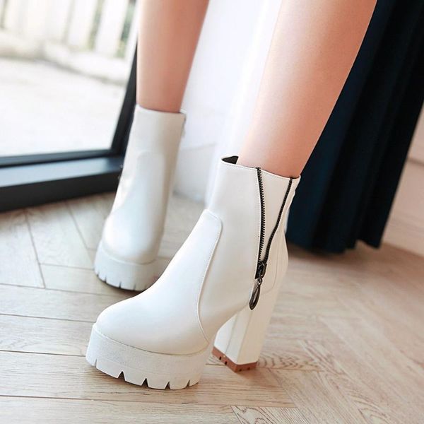 dress shoes autumn and winter 2021 waterproof platform round head comfortable leisure zipper thick high-heeled women's boots, Black
dress shoes autumn and winter 2021 waterproof platform round head comfortable leisure zipper thick high-heeled women's boots, Black