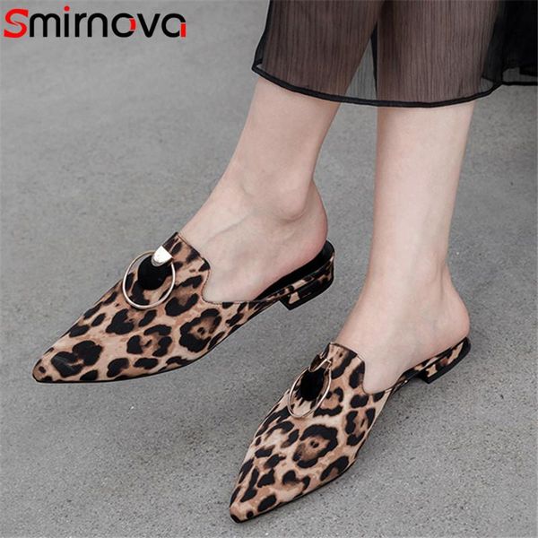 slippers smirnova 2021 arrival women slipper metal decoration pointed toe leopard summer low heel casual shoes woman, Black
slippers smirnova 2021 arrival women slipper metal decoration pointed toe leopard summer low heel casual shoes woman, Black