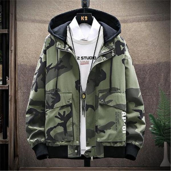 spring autumn jacket men's camouflage tooling hooded casual cothes jackets, Black;brown
spring autumn jacket men's camouflage tooling hooded casual cothes jackets, Black;brown