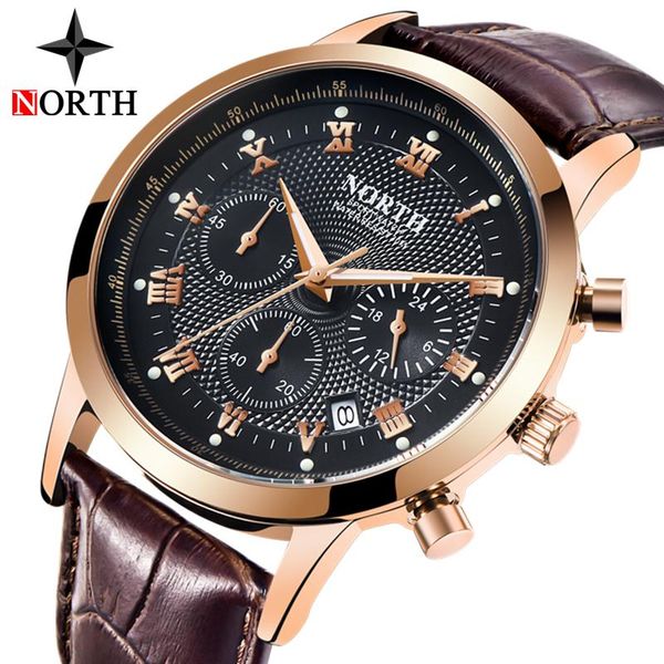 wristwatches north casual sport watches for men rose gold military leather watch clock fashion chronograph wristwatch, Slivery;brown
wristwatches north casual sport watches for men rose gold military leather watch clock fashion chronograph wristwatch, Slivery;brown