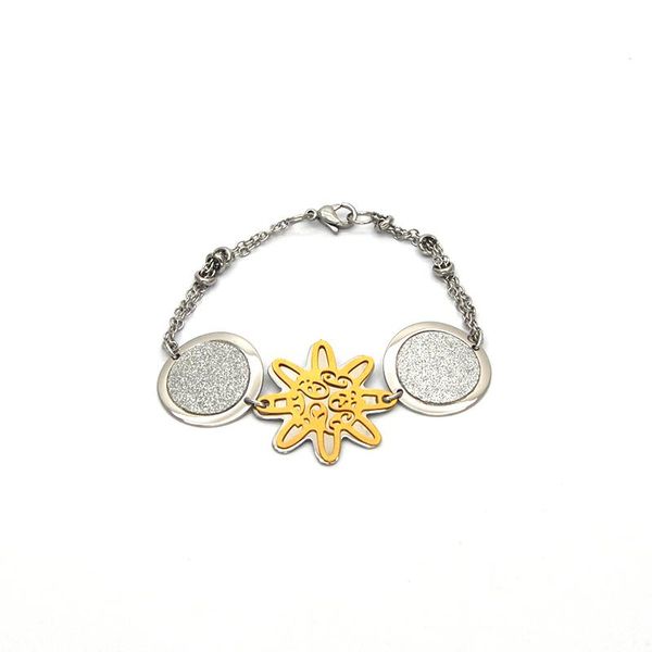 charm bracelets wholesale design stainless steel silver color round frosted and flower shape creative bracelet for women br051734, Golden;silver
charm bracelets wholesale design stainless steel silver color round frosted and flower shape creative bracelet for women br051734, Golden;silver