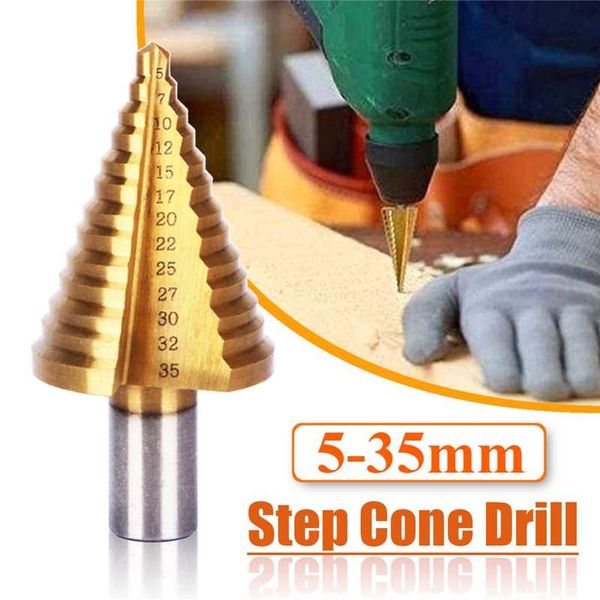 professional drill bits 13 step 5-35 mm cone hole cutter bit set fluted edges reamer triangle shank wood metal drilling
professional drill bits 13 step 5-35 mm cone hole cutter bit set fluted edges reamer triangle shank wood metal drilling