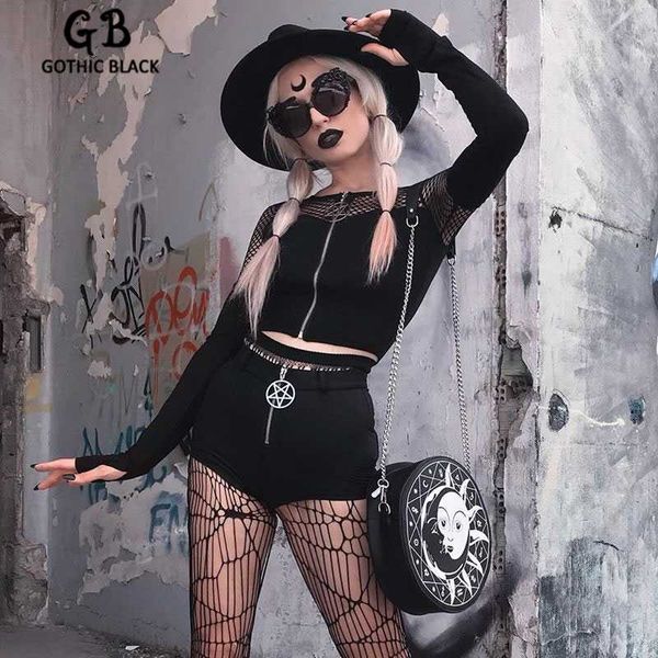 gothblack punk long sleeve hollow out crop women gothic vintage slim metal chain pentagram zip tshirt y2k streetwear women's t-shir, White
gothblack punk long sleeve hollow out crop women gothic vintage slim metal chain pentagram zip tshirt y2k streetwear women's t-shir, White