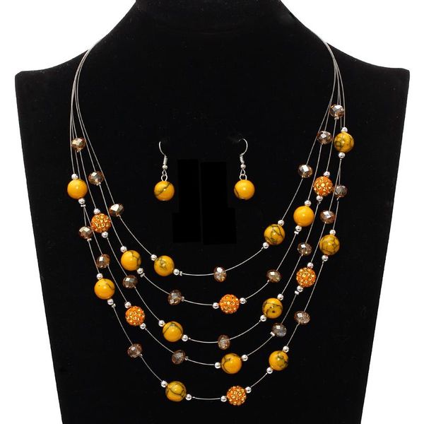 earrings & necklace african beads wedding jewelry sets for women multi-layers crystal statement collier femme bijoux, Silver
earrings & necklace african beads wedding jewelry sets for women multi-layers crystal statement collier femme bijoux, Silver